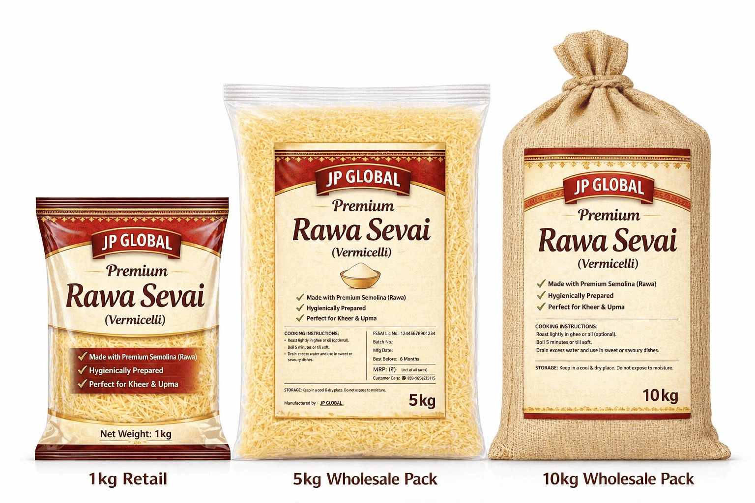 Non-Roasted Semolina (Rawa Sevaiya)
